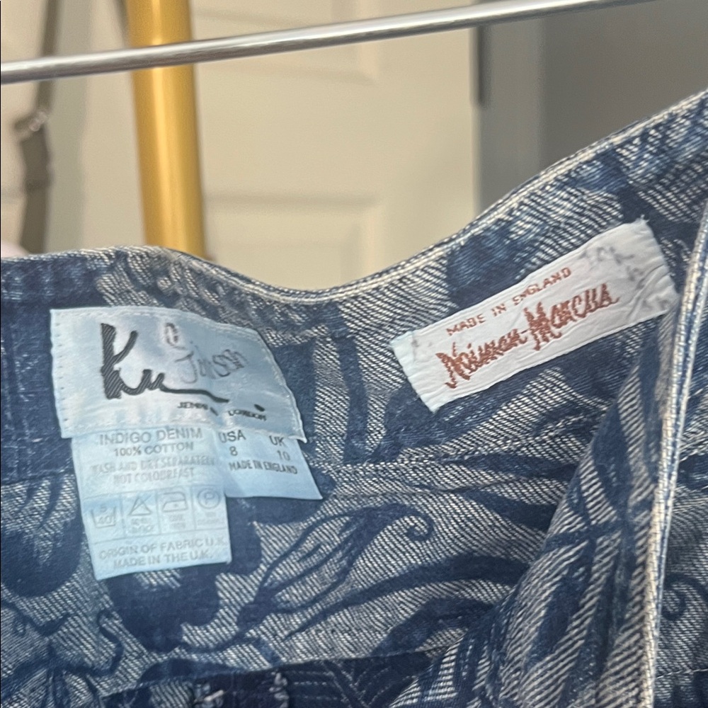 Elegant Blue Patterned Boot Cut Jeans - Picture 5 of 8